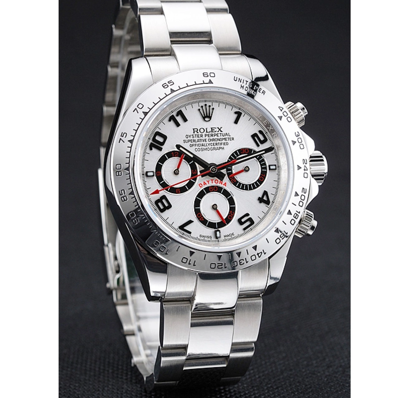 Aaa fake watches Cosmograph Bezel Dial Steel White Stainless Daytona Rolex White 1454242 0716